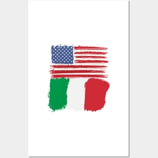 USA and Italian flag Posters and Art